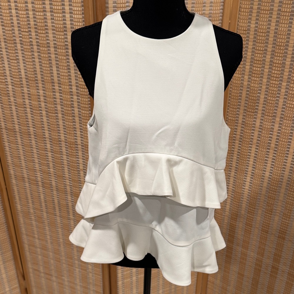 MSGM White Layered Ruffle Top - Picture 5 of 8